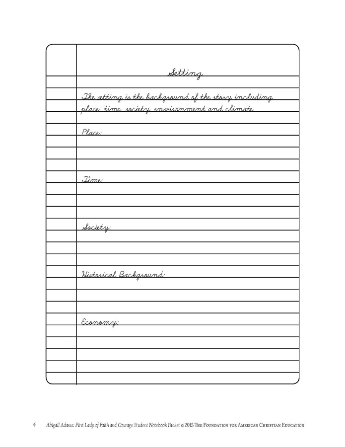 Abigail Adams Student Notebook Packet - Image 3