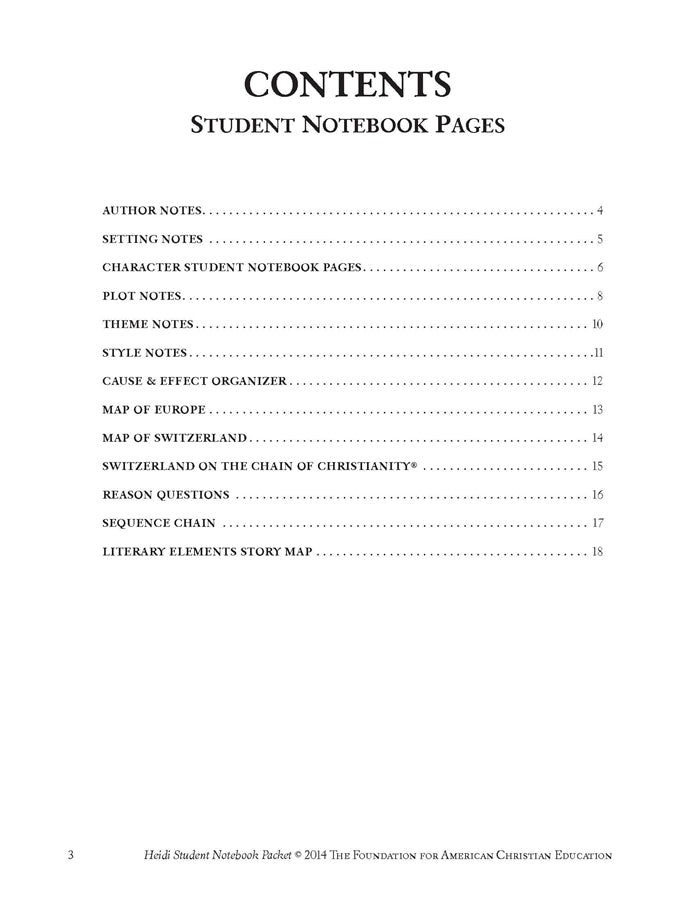Heidi Student Notebook Packet - Image 3