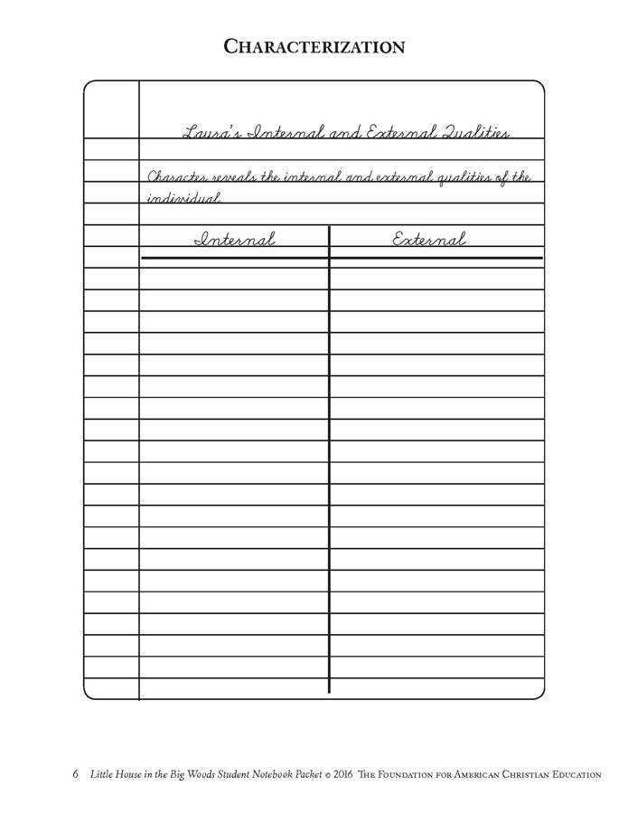 Little House in the Big Woods Student Notebook Packet - Image 4