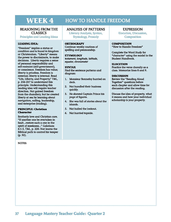 Language Mastery: Literature and Classic Grammar Level 4 Teacher Edition - Image 6